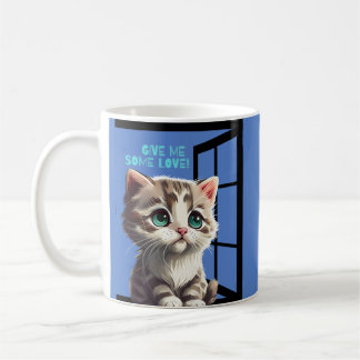 MUG CHAT SUR LE DEVIS DE FENÊTRE