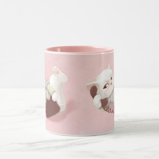 Mug Chat sur le téléphone (Centre)