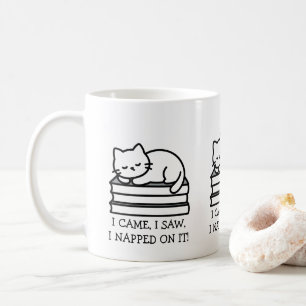 Mug Chat sur les livres - Je suis venu, j'ai vu, j'ai