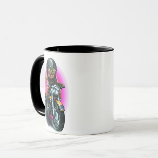 Mug chat sur moto (Devant gauche)