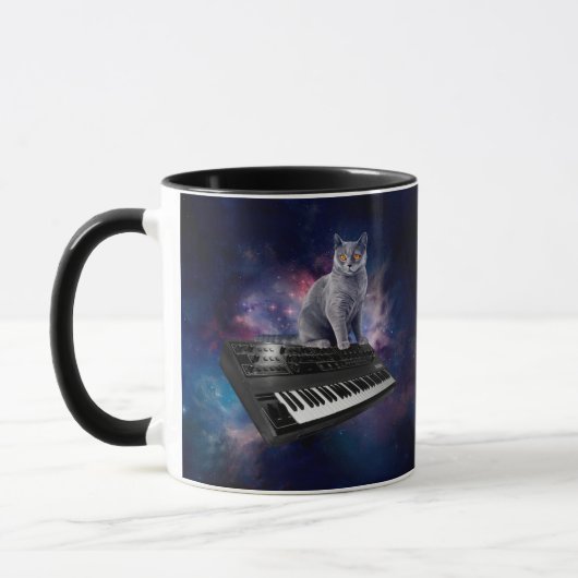 Mug Chat sur synthétiseur dans l'espace (Gauche)