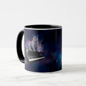 Mug Chat sur synthétiseur dans l'espace (Devant gauche)