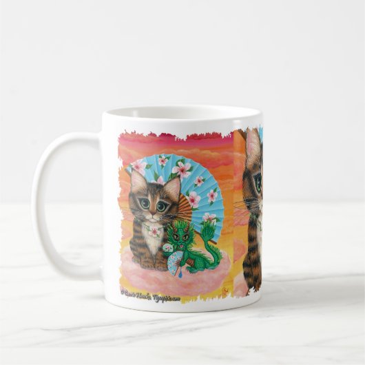 Mug Chat tabby Dragon Li Mao Jade Dragon Art (Gauche)