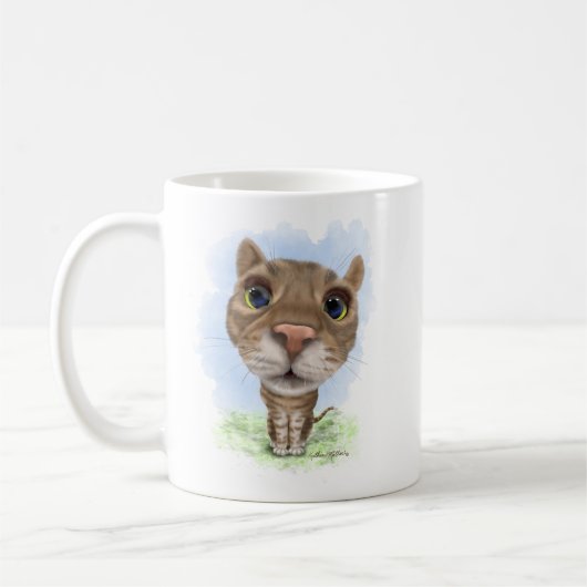Mug Chat Tabby Drôle Dessin Animé (Gauche)