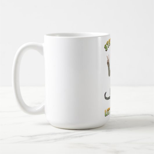 Mug Chat Tabby Gris Bohème Reste Trippy Petit Hippie  (Gauche)