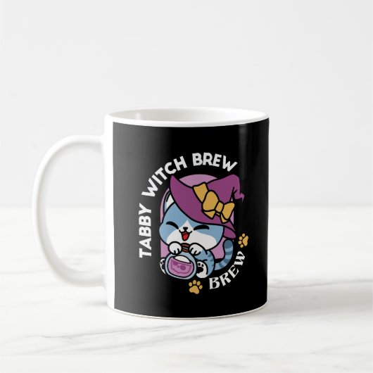 Mug Chat Tabby Halloween – Chapeau de Sorcière & Art d (Gauche)
