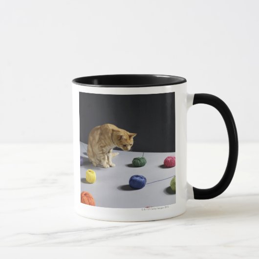 Mug Chat tigré de gingembre se reposant sur la table (Droite)