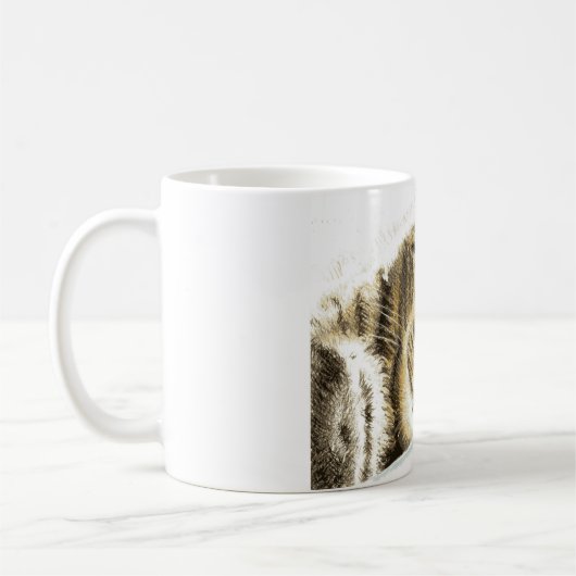 Mug Chat tigré de sommeil (Gauche)