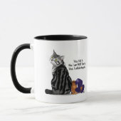 Mug Chat tigré drôle défiant sans remords (Gauche)