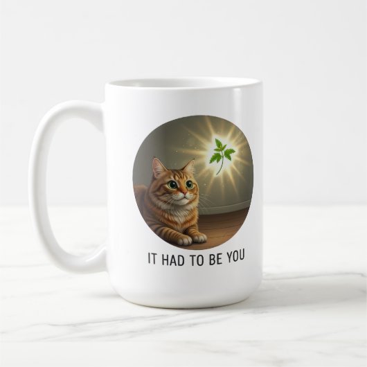 Mug Chat tigré drôle herbe à chat Il devait être vous (Gauche)