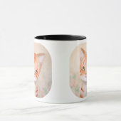 Mug Chat tigré orange au pastel chic mignon de jardin (Centre)