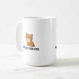 Mug Chat tigré orange grincheux "Tu mens, je te regard