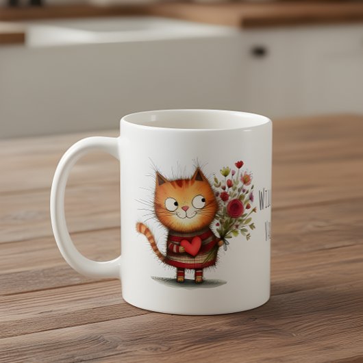 Mug Chat tigré orange, seras-tu mon Saint-Valentin ?