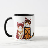 Mug Chat tigre rayé et chaton gingembre (Gauche)