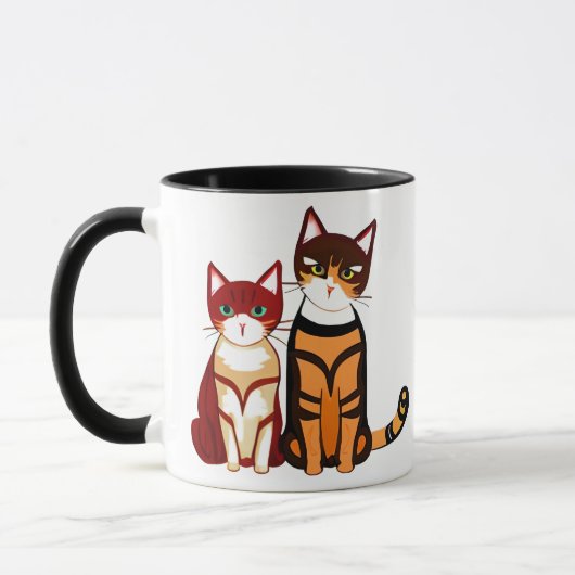 Mug Chat tigre rayé et chaton gingembre (Gauche)