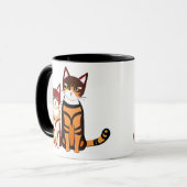 Mug Chat tigre rayé et chaton gingembre (Devant gauche)