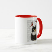 Mug Chat Tortoiseshell avec Antlers et Red Birds (Devant droit)