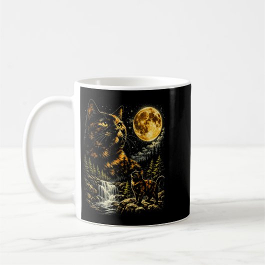Mug Chat Tortue Hurleur à la Lune Céleste (Gauche)