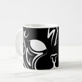Mug Chat tribal noir et blanc (Devant gauche)