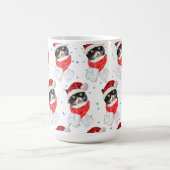 Mug Chat tricolore Noël Aquarelle avec écharpe (Centre)