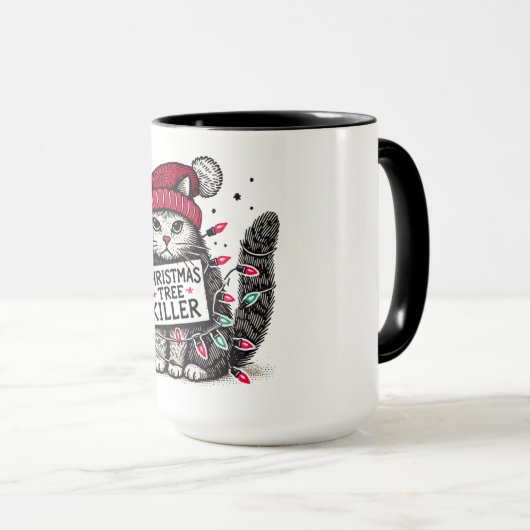 Mug chat tueur d'arbre de noël (Devant droit)
