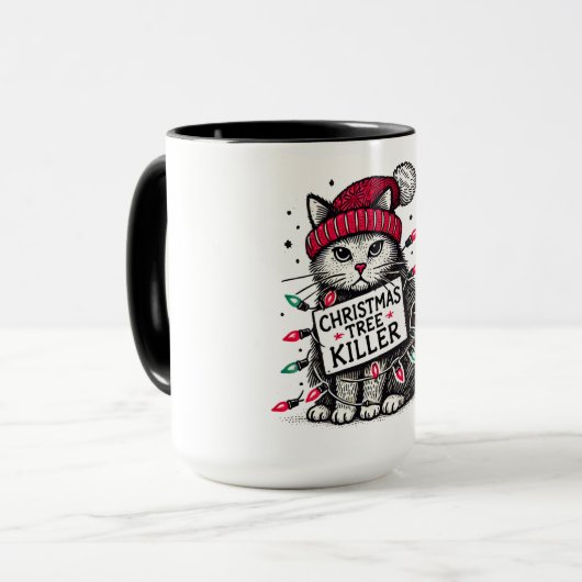 Mug chat tueur d'arbre de noël (Devant gauche)