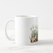Mug Chat Tulipes Fleurs Menthe Papillons Blancs (Gauche)