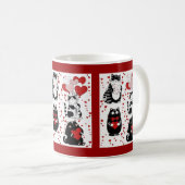 Mug Chat Tuxedo noir et blanc Saint-Valentin (Devant droit)
