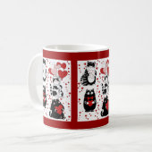 Mug Chat Tuxedo noir et blanc Saint-Valentin (Devant gauche)