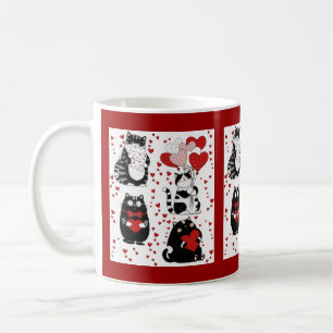 Mug Chat Tuxedo noir et blanc Saint-Valentin