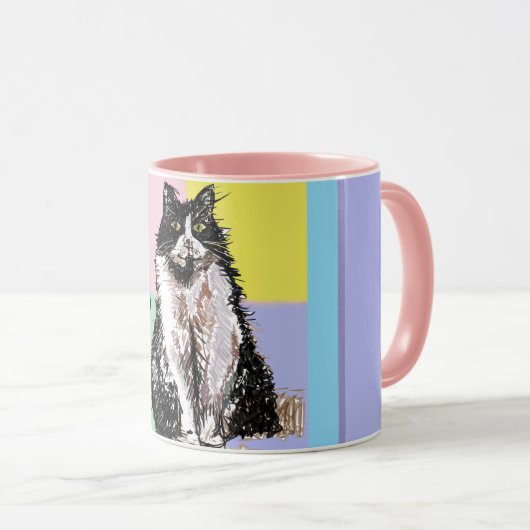 Mug Chat Tuxedo Pastel Chats Femme Pastel Couleurs (Devant droit)