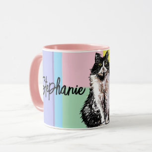Mug Chat Tuxedo Pastel Chats Femme Pastel Couleurs