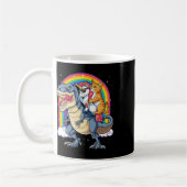 Mug Chat Unicorn équitation Dinosaur T Rex Kitten Spa (Gauche)