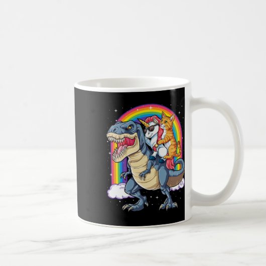 Mug Chat Unicorn équitation Dinosaur T Rex Kitten Spa (Droite)