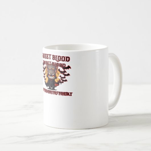 Mug Chat Vampire en colère Craves Sweet Halloween sang (Devant droit)