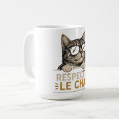Mug Chat Vectoriel Cool avec Lunettes de Soleil – fun (Devant gauche)