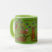 MUG CHAT VERT POUR ANNIVERSAIRE (Devant gauche)