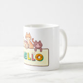 Mug chat, zone de texte, gribouillage (Devant droit)