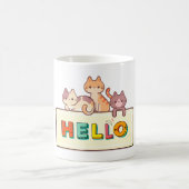 Mug chat, zone de texte, gribouillage (Centre)