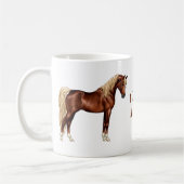 Mug Châtaigner égyptien Cheval Arabe laxen Mane & Tail (Gauche)