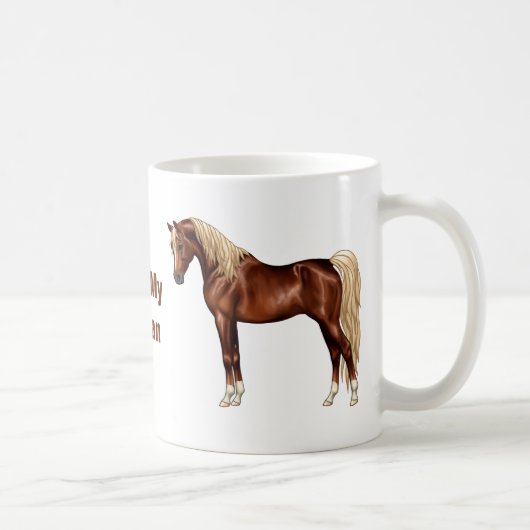 Mug Châtaigner égyptien Cheval Arabe laxen Mane & Tail (Droite)