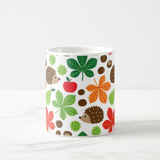 Mug Châtaignes et motif sans couture de hérisson (Centre)