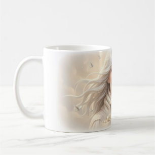 Mug Château de femme rêveuse Escalier Perles Colombes 