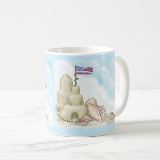 Mug Château de sable de plage (Devant droit)