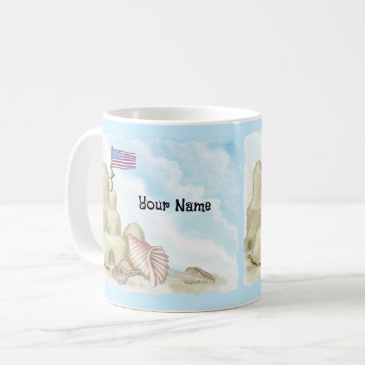 Mug Château de sable de plage (Devant gauche)