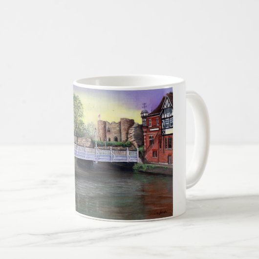 Mug Château de Tonbridge au bord de la Medway (Devant droit)