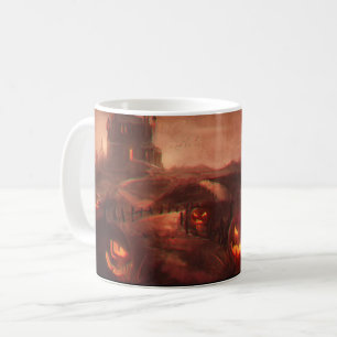 Mug Château Éffrayant Citrouille d'Halloween Jack-O-La