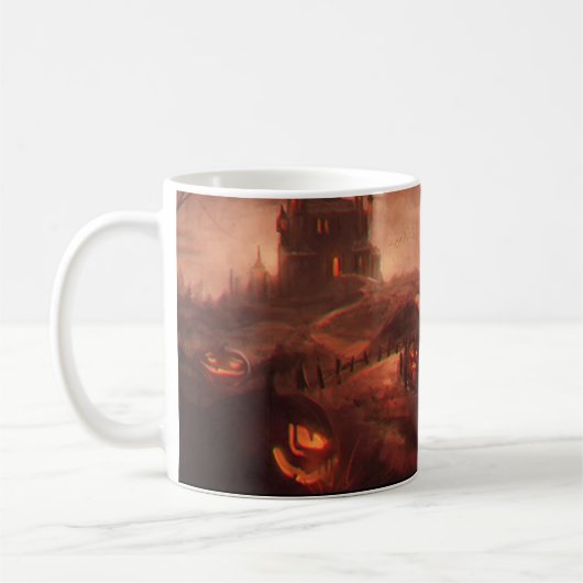 Mug Château Éffrayant Citrouille d'Halloween Jack-O-La (Gauche)