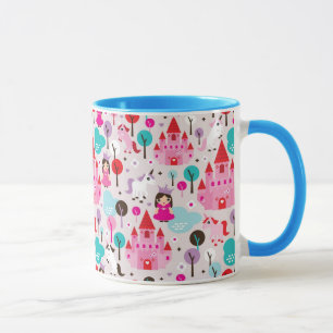 Mug château et licorne de princesse d'enfants