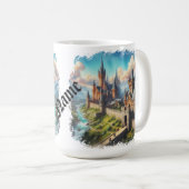 Mug Château médiéval dans un paysage montagnard (Devant droit)